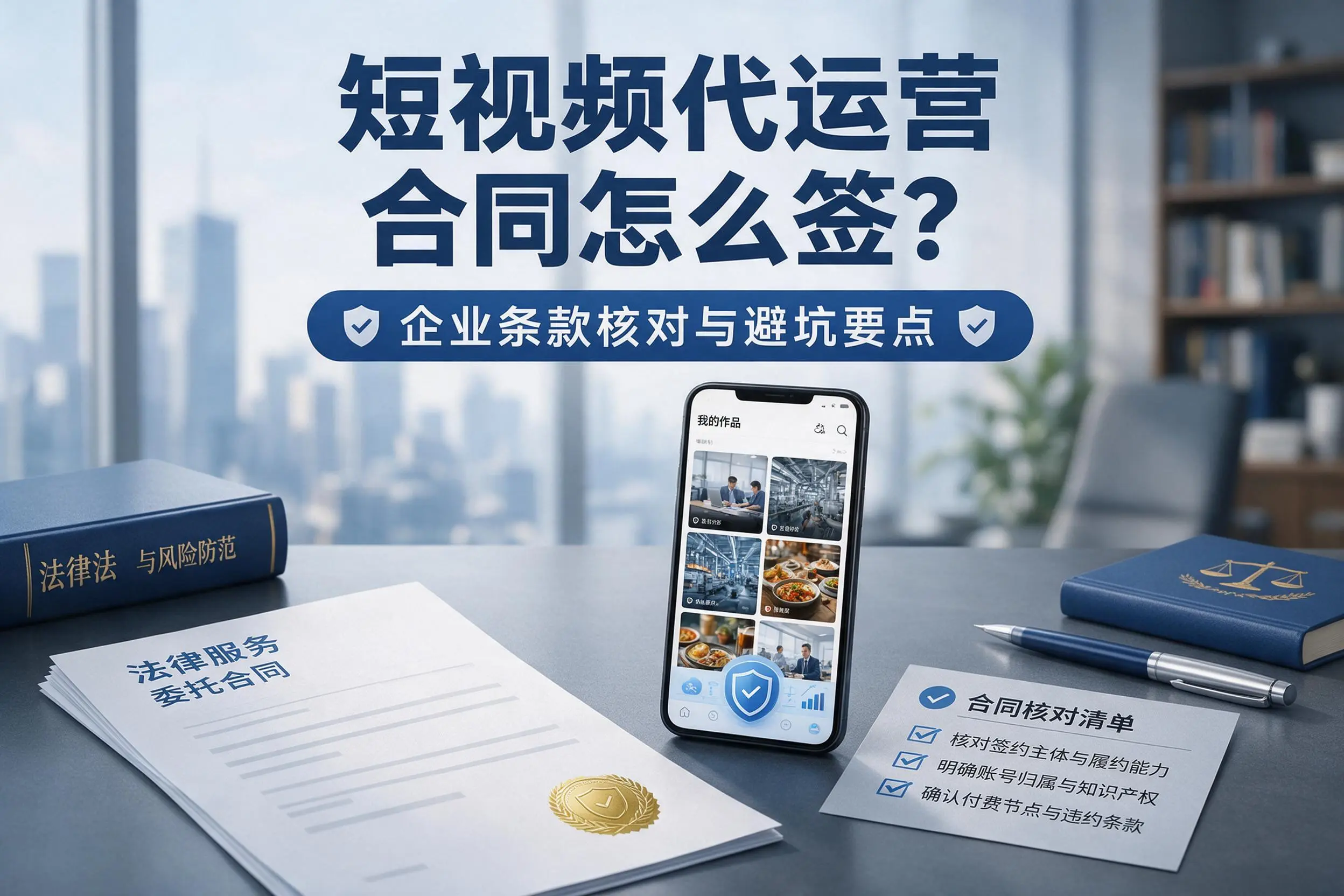 短视频代运营合同怎么签？阿克苏企业条款核对与避坑要点