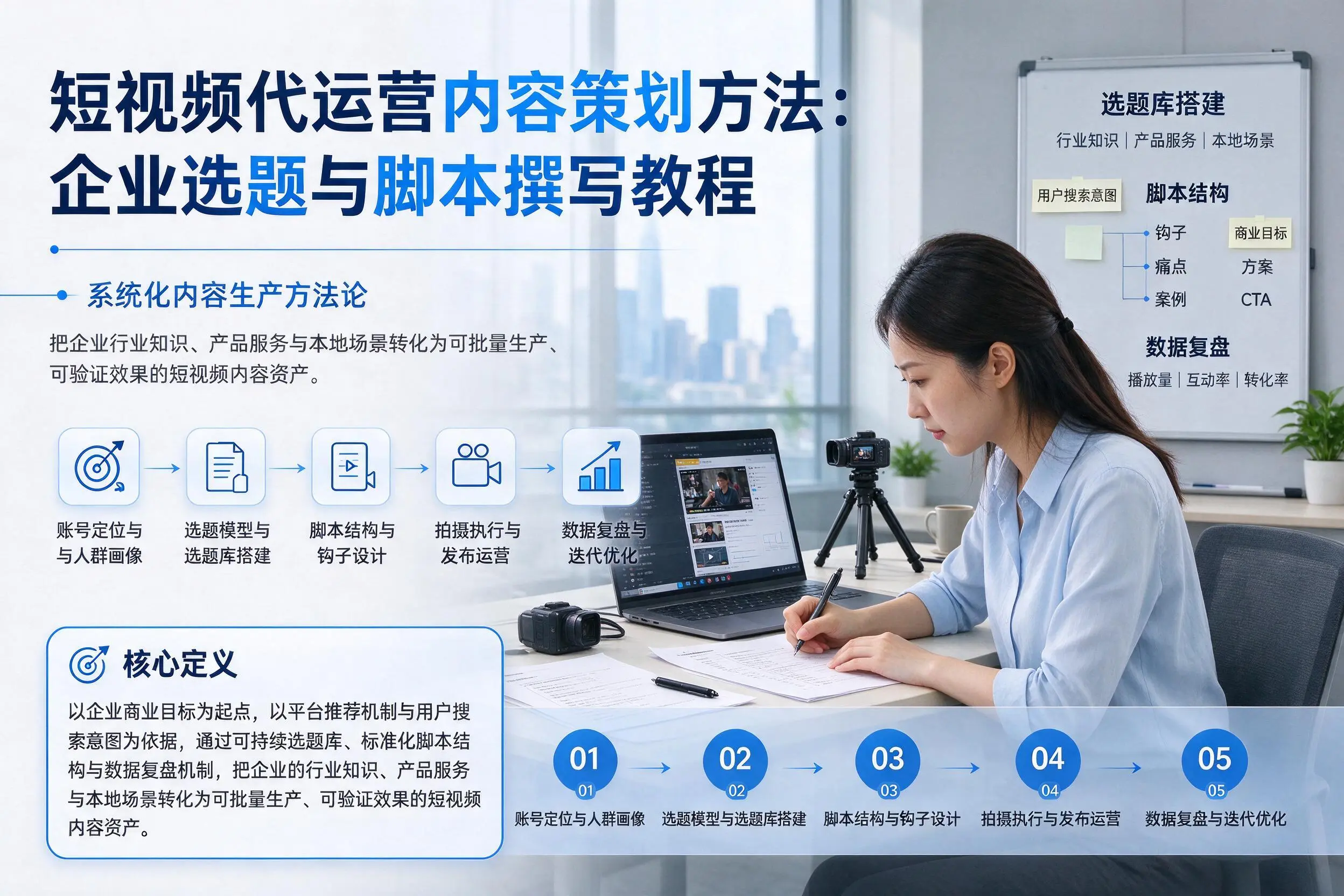 短视频代运营内容策划方法：阿克苏企业选题与脚本撰写教程