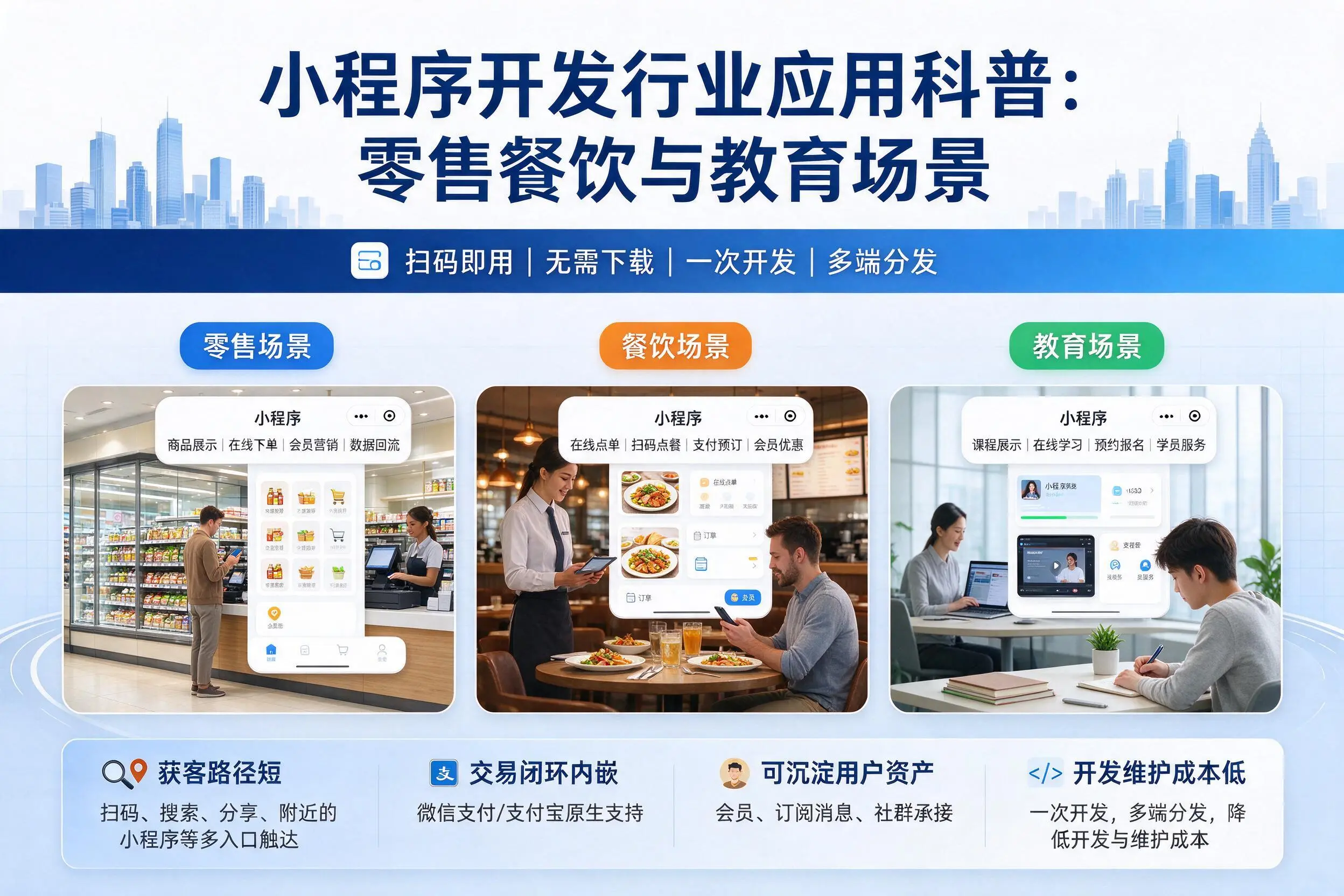 阿克苏小程序开发行业应用科普：零售餐饮与教育场景