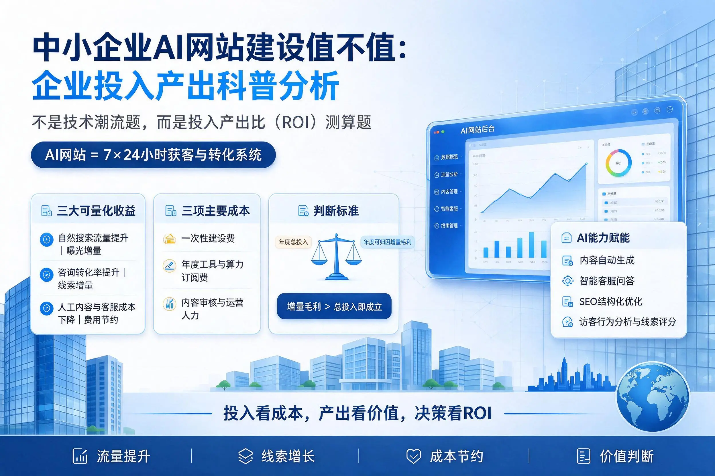 中小企业AI网站建设值不值：阿克苏企业投入产出科普分析
