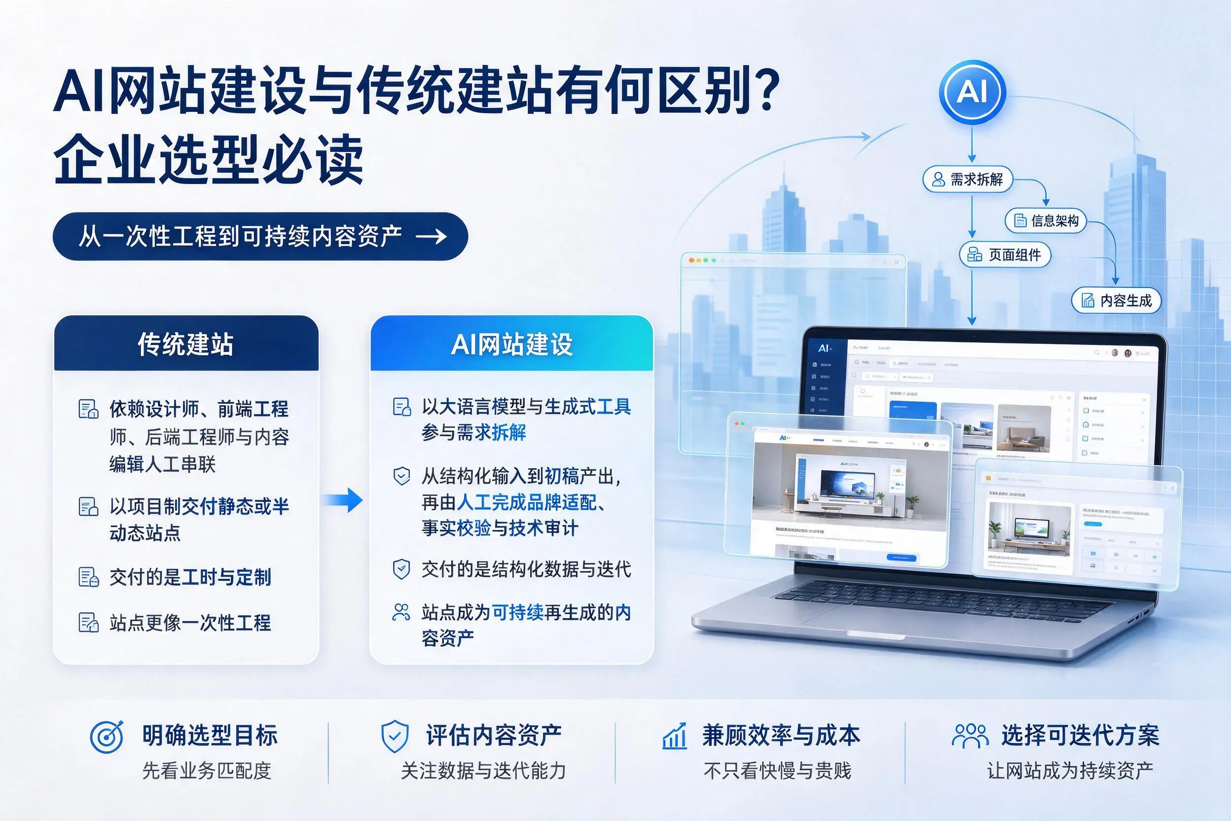 AI网站建设与传统建站有何区别？阿克苏企业选型必读