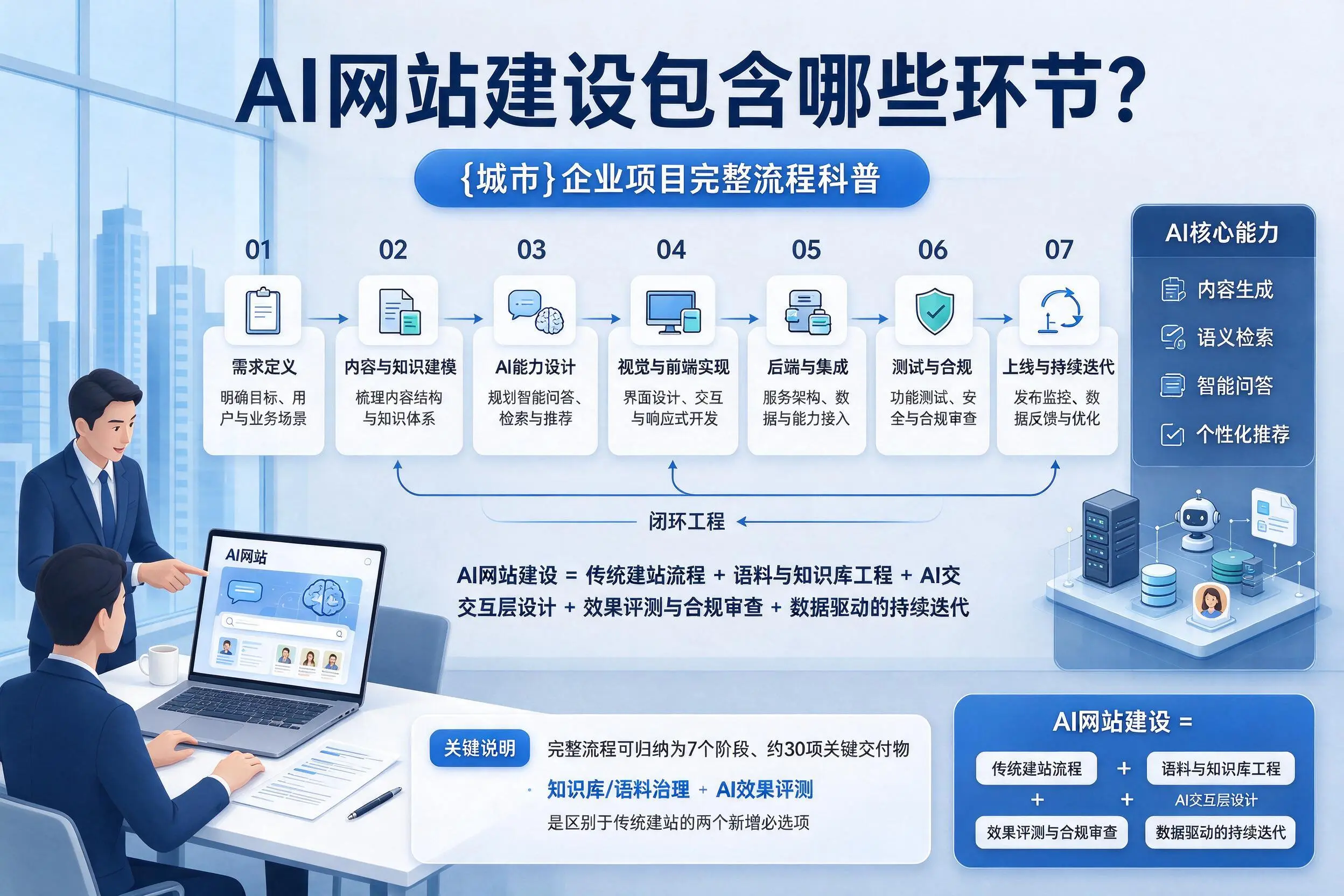 AI网站建设包含哪些环节？阿克苏企业项目完整流程科普