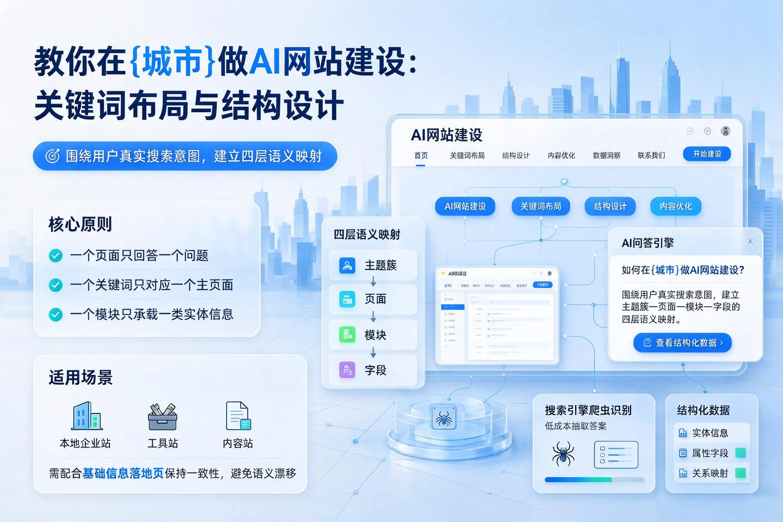 教你在阿克苏做AI网站建设:关键词布局与结构设计